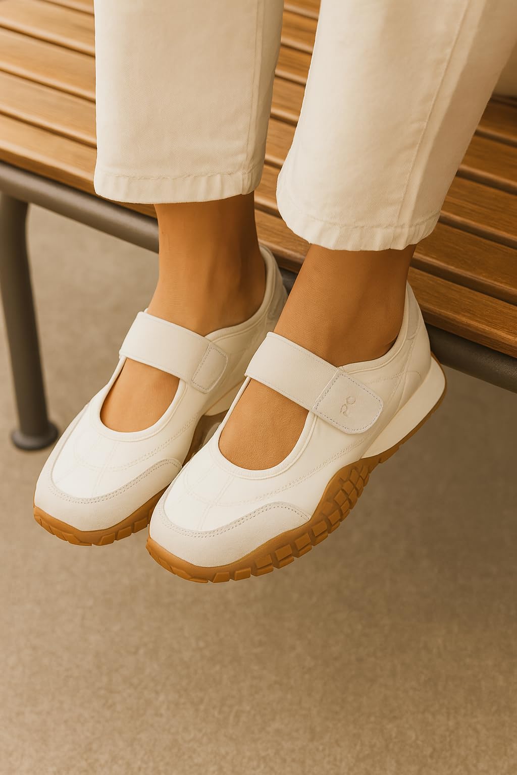 Project Cloud Womens Shoes - Lightweight Mary Jane Shoes Women with Memory Foam Insole - Non Slip Flats for Women Footwear - Women's Fashion Sneakers 2026 (Donna, Whit, 7.5) White