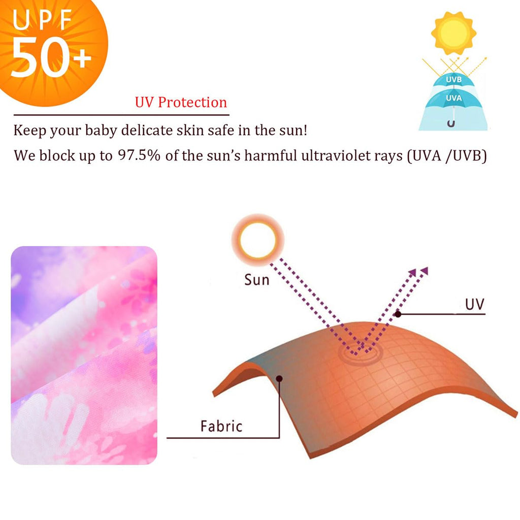 UMELOK Baby Girl Swimwear Infant Bathing Suit Rash Guard Swimwear UPF 50+ Sun Protection Swimsuit Rashguard Sunsuit Pink, Tie Dye-12-18M