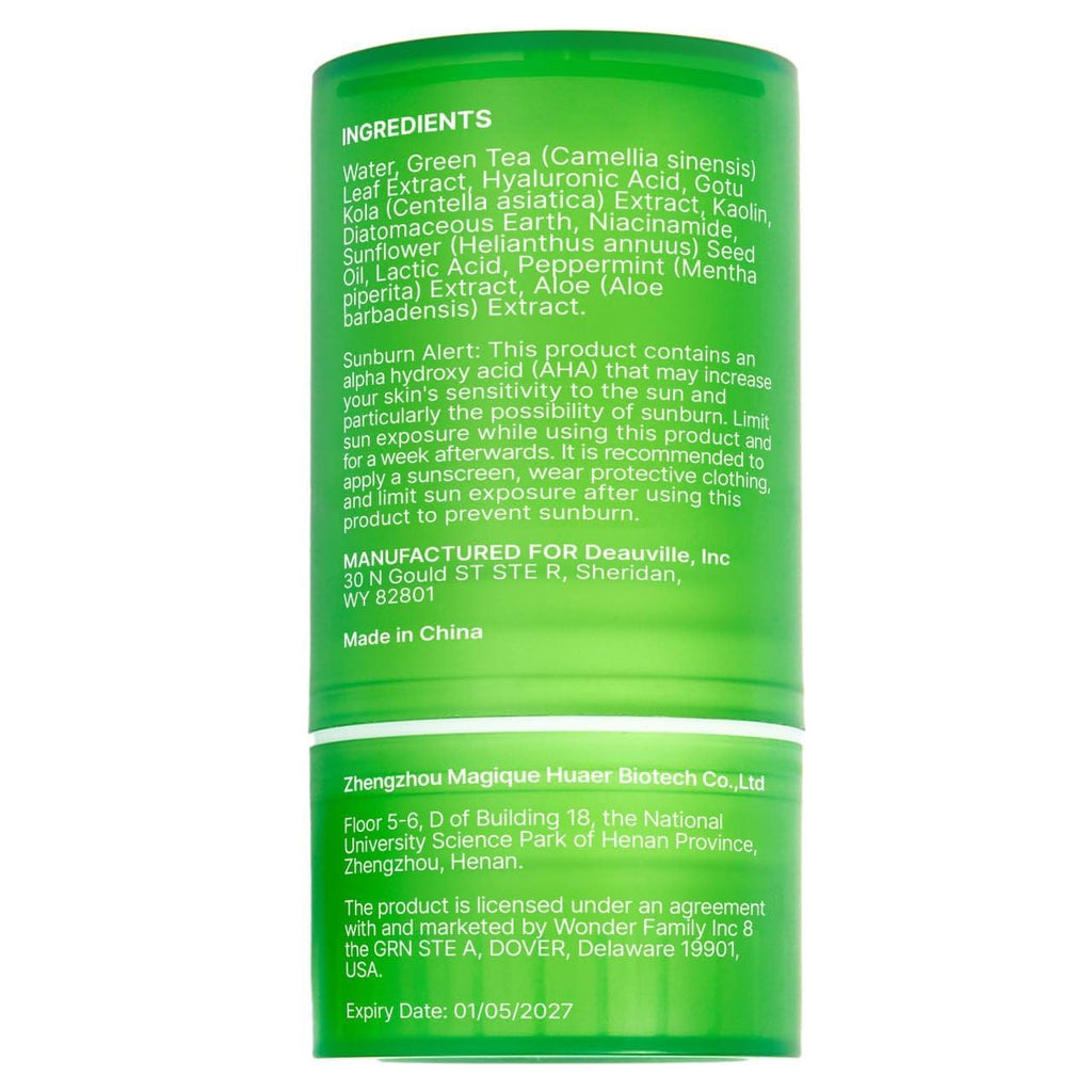 WONDER FAMILY Green Tea Mask Stick - Pore Cleaner Green Stick - Prevents Blackheads - Moisturizing Clay Deep Cleanse - Facial Masks Women Skin Care - 2 Pack