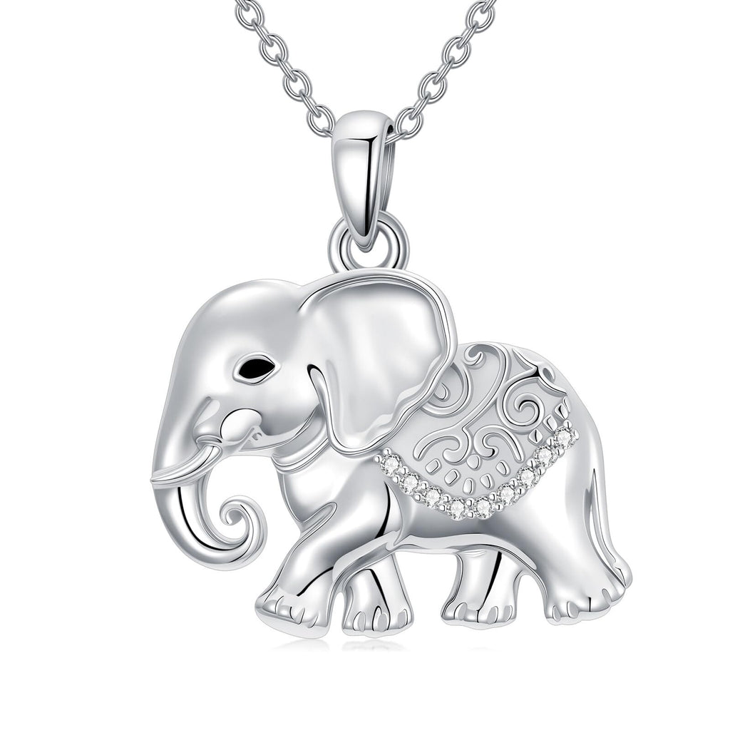 Sonouli Lab Grown Diamond Elephant Necklace Elephant Pendant Necklace Gift for Women