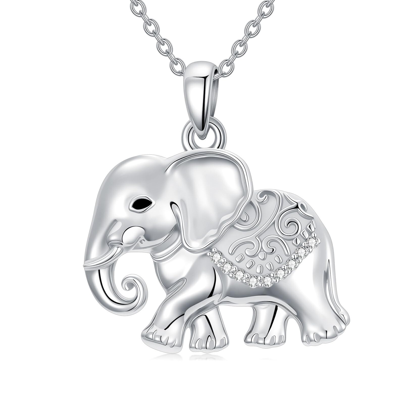 Sonouli Lab Grown Diamond Elephant Necklace Elephant Pendant Necklace Gift for Women