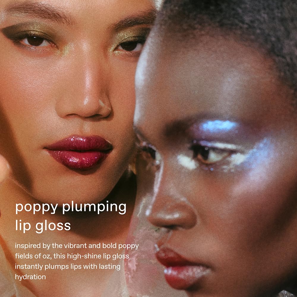 r.e.m. beauty by Ariana Grande Wicked: For Good | Poppy Plumping Lip Gloss | Pretty as a Poppy | Instant Plumping Effect for Hydrated, Softer and Smoother Lips | Silky, Non-Sticky Feel | 0.34 Fl Oz