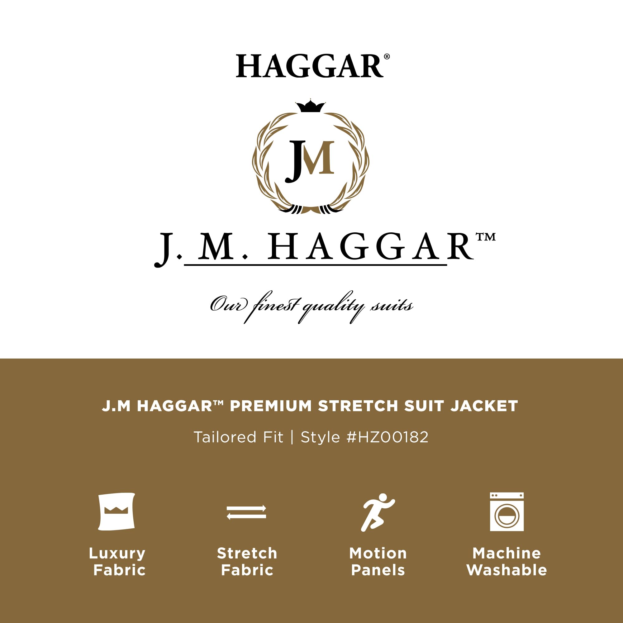 J.M. Haggar Men's Premium Performance Stretch Stria 2-Button Suit Separate Coat, Dark Heather Grey, 40R