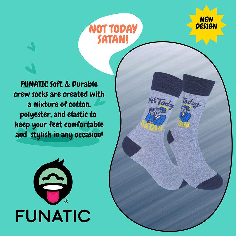 FUNATIC Not Today Satan Fun Novelty Dress Socks for Men and Women