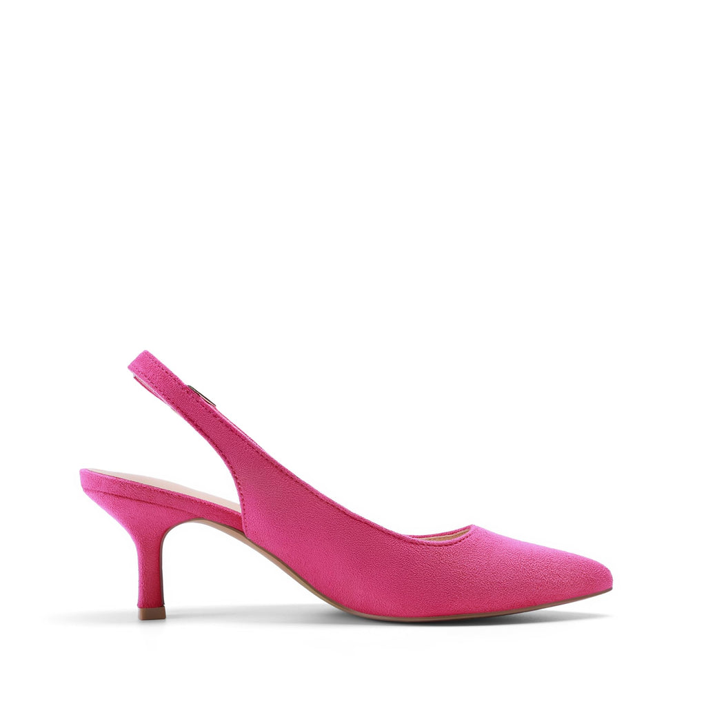DREAM PAIRS Women's Kitten Heel Slingback Pointed Closed Toe Low Stiletto Heels Dress Bridal Elegant Wedding Pumps Shoes,Size 8,Hot Pink,SDPU2444W