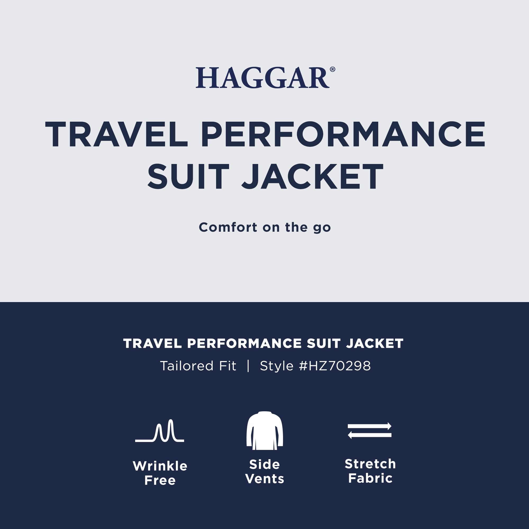Haggar Men's Travel Performance Stria Tic Tailored Fit Suit Separate Coat Suit, Dark Heather Grey, 46L
