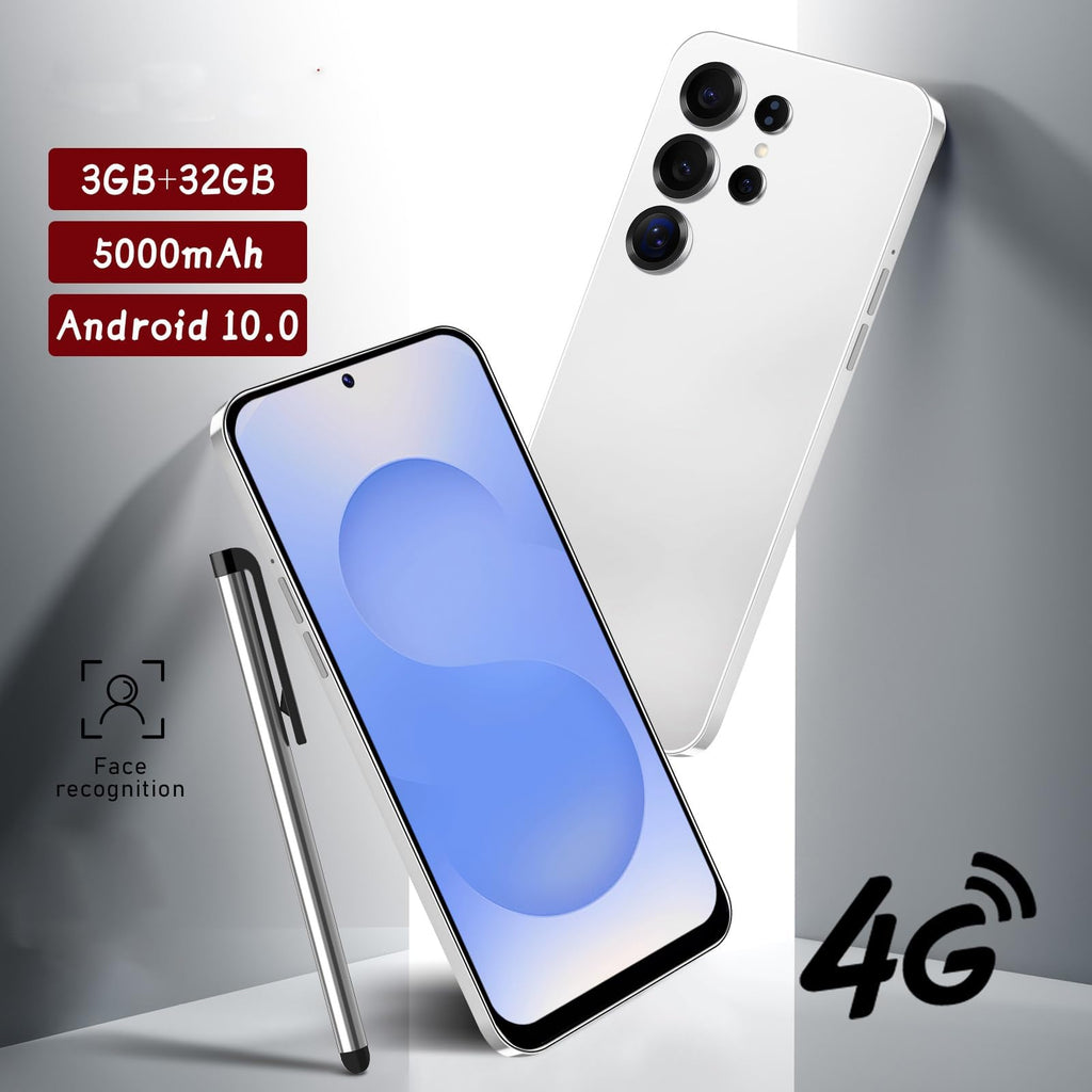 CostMvp S25Ultra Unlocked Smartphone, Android 12.0 Mobile Phones 6.6'' HD+ Screen, 4GB RAM 32GB ROM/256GB SD, 4G Dual SIM Dual Camera, Face ID+WiFi+BT+FM+GPS+OTG (Black)