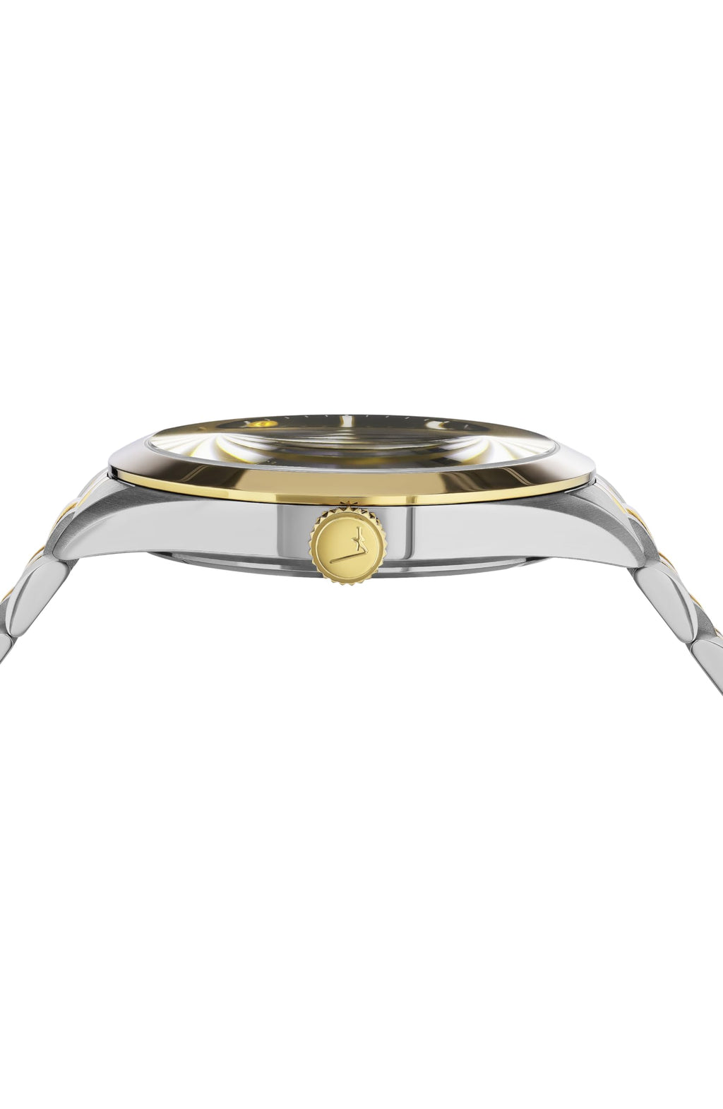 Ferragamo Classic Collection Luxury Mens Watch Timepieces with a Two Tone Bracelet and Case Featuring a Blue Dial