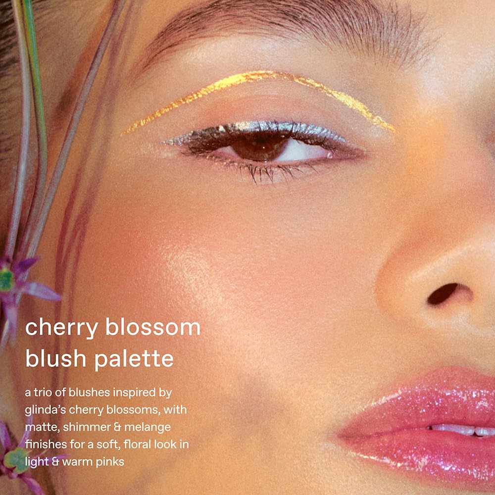 r.e.m. beauty by Ariana Grande Wicked: For Good | Cherry Blossom Blush Palette | Warm Coral | Blendable, Creamy Formula Blurs and Perfects Skin | Blendable, Creamy Formula | 3 Shades