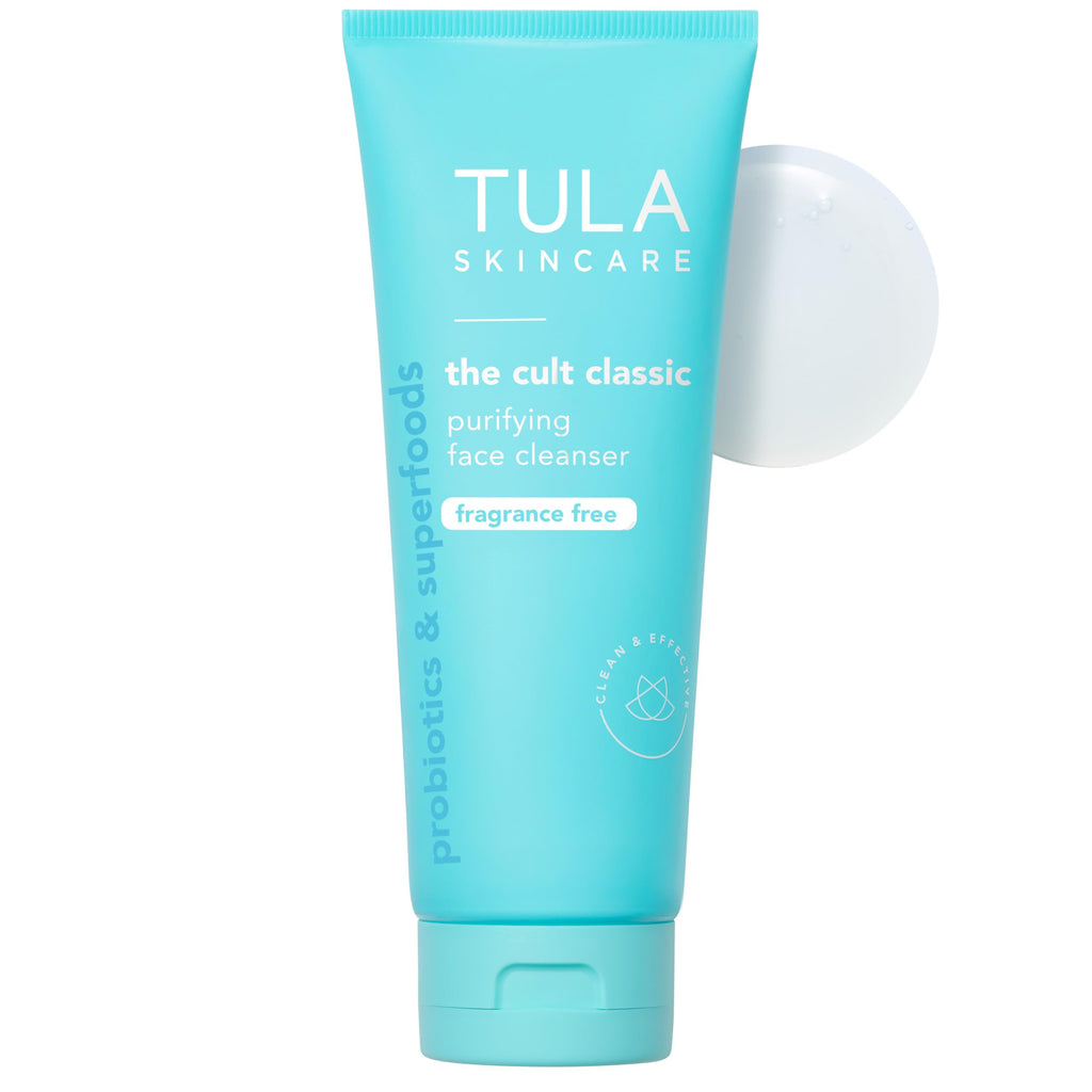 TULA Skin Care Cult Classic Purifying Face Cleanser Fragrance Free - Supersize, Gentle and Effective Face Wash, Makeup Remover, Nourishing and Hydrating, contains Turmeric and Blueberry, 6.7 Fl Oz.