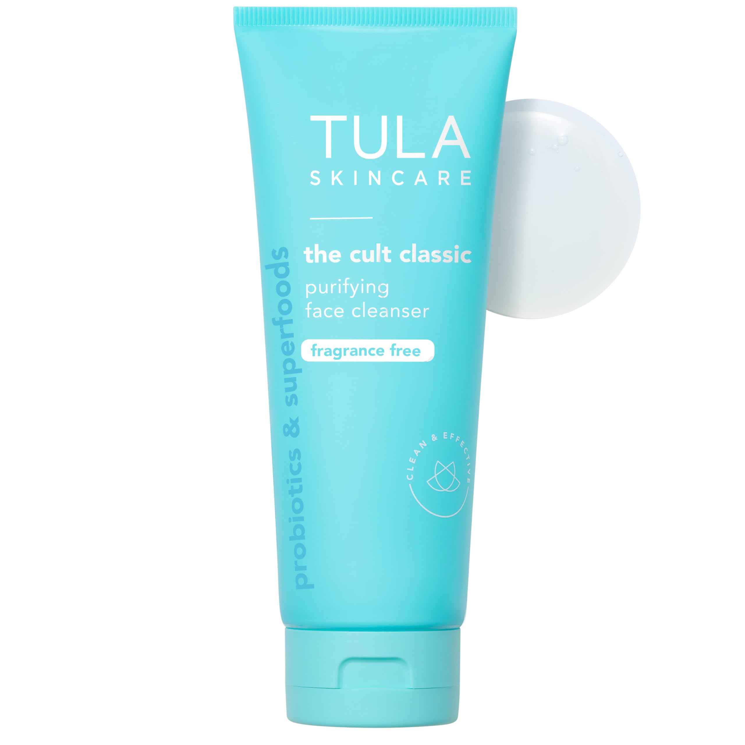 TULA Skin Care Cult Classic Purifying Face Cleanser Fragrance Free - Supersize, Gentle and Effective Face Wash, Makeup Remover, Nourishing and Hydrating, contains Turmeric and Blueberry, 6.7 Fl Oz.