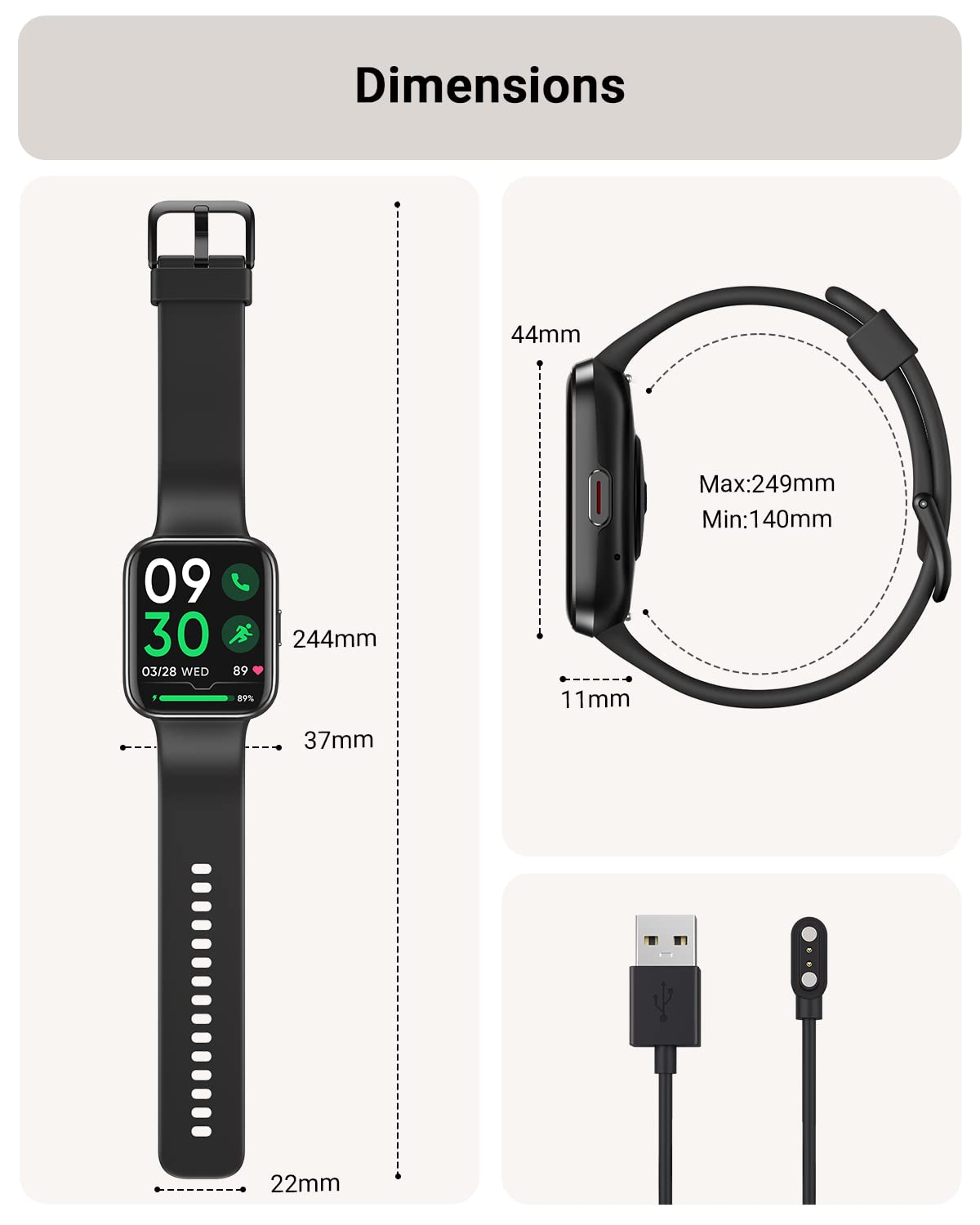 Tensky Smart Watch for Men/Women Android & iPhone, Alexa Built-in, 1.8" Touch Screen Fitness Tracker with Answer/Make Calls, 3ATM Waterproof Heart Rate/Sleep/SpO2 Monitor, Pedometer, 100+ Sport Modes