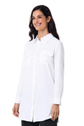 Coolibar Women's Tunic Long Sleeve Shirt - UPF 50+ Sun Protection - Santorini in White