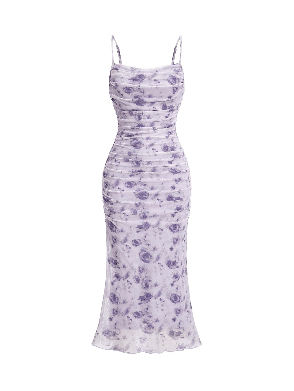 GORGLITTER Women's Floral Spring Summer Wedding Guest Dress Bridal Shower Cocktail Tea Party Beach Midi Sun Dress 2026 Mauve Purple Floral Small