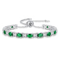 ETERMBOL Birthstone Tennis Bracelets for Women Emerald Bracelets for Women White Gold Bracelets May Birthstone 925 Sterling Silver Adjustable Chain 6-9 Inchs Jewelry Anniversary Birthday Gifts for Women Mom Wife Her