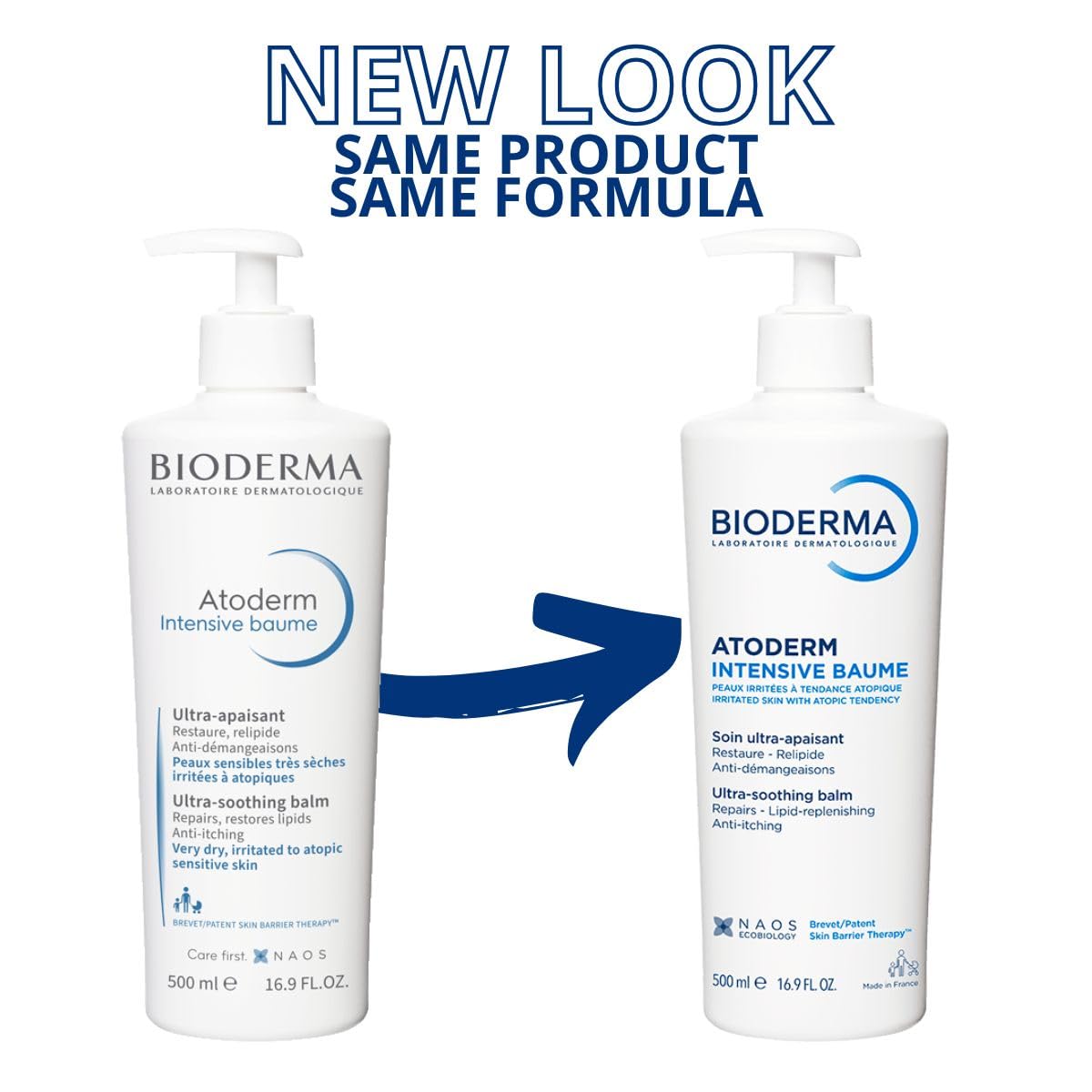 Bioderma Atoderm Intensive Balm Ultra-Nourishing Body Cream for Dry Skin, 16.9 Fl Oz