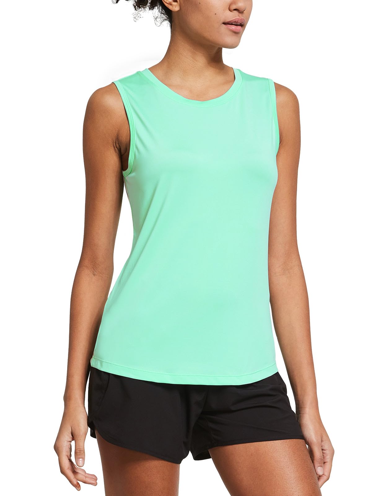 baleaf Women's Sleeveless Workout Shirts Exercise Running Tank Tops Active Gym Tops Mint Size M