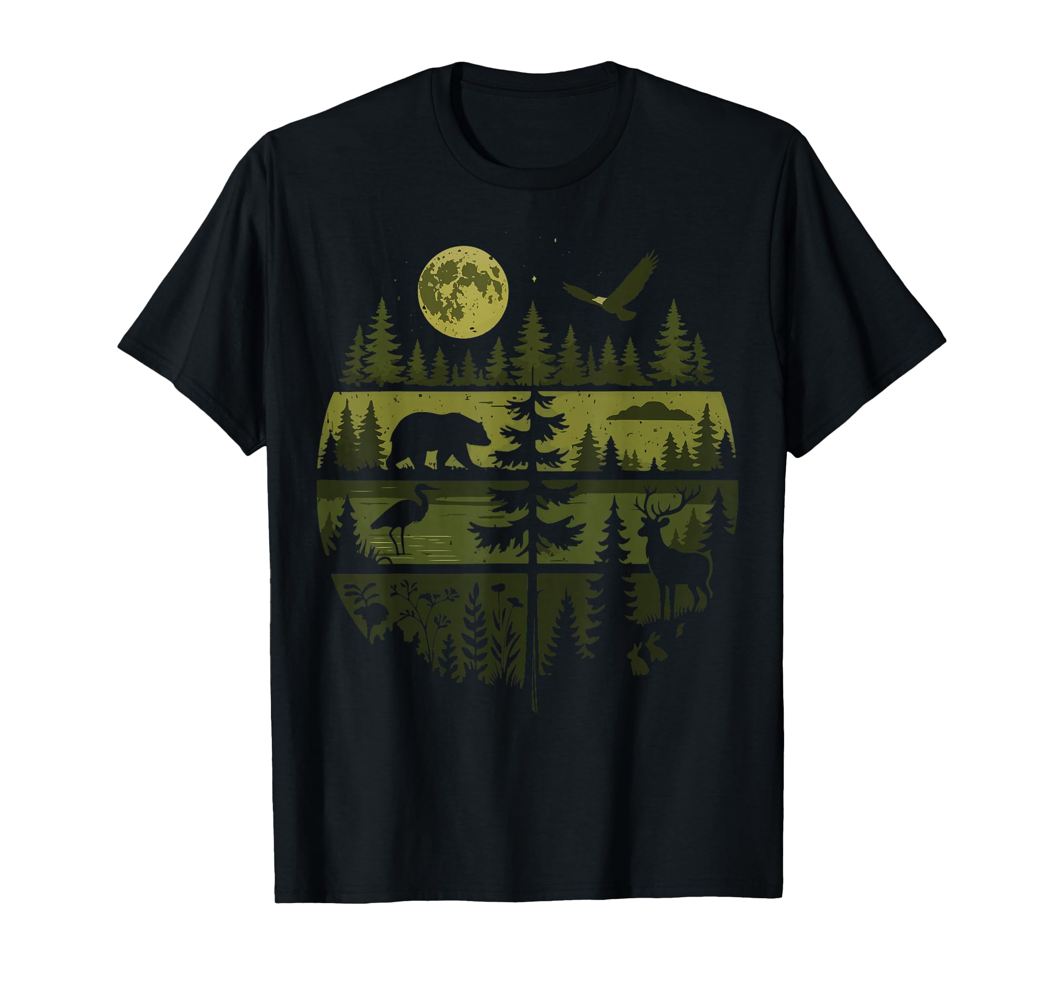 Forest Retro Nature Wildlife Outdoor T-Shirt