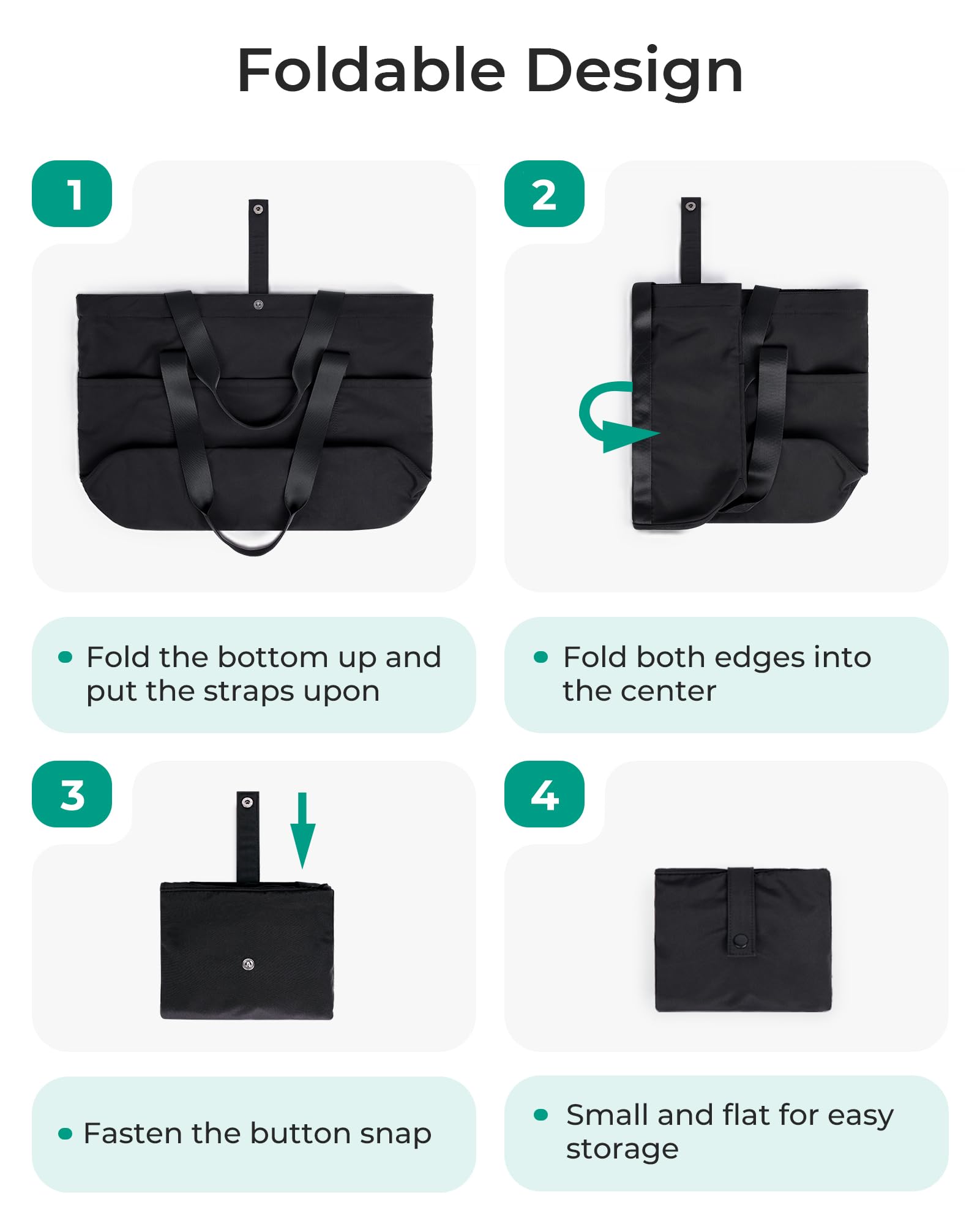 BAGSMART Tote Bag for Women, Foldable Tote Bag With Zipper Travel Large Shoulder Bag Handbag for Work