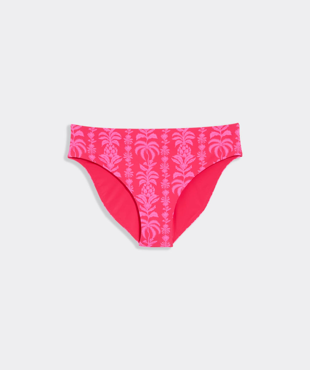vineyard vines Wainscott Mid-Rise Bikini Bottom, Coral Punch Print, XS