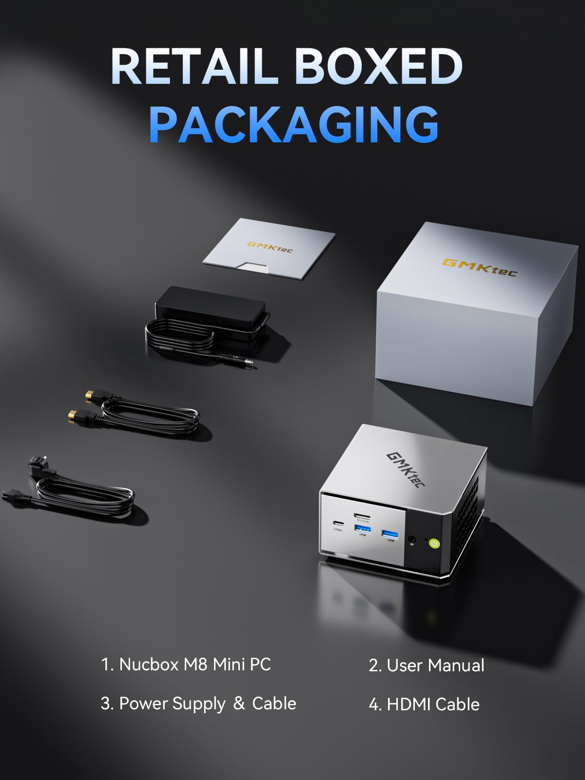 GMKtec Mini PC AMD Ryzen 5 PRO 6650H (6C/12T 4.50Ghz) Dual NIC LAN 2.5GbE 16GB DDR5 1TB NVME SSD Oculink, USB4, HDMI, USB-C Desktop Computer M8