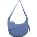 Sanxiner Crescent Crossbody Bags for Women Nylon Slouchy Sling Hobo Bag,Spacious Dumpling Shoulder Handbag Trending Cross Body Purses (1-Blue)