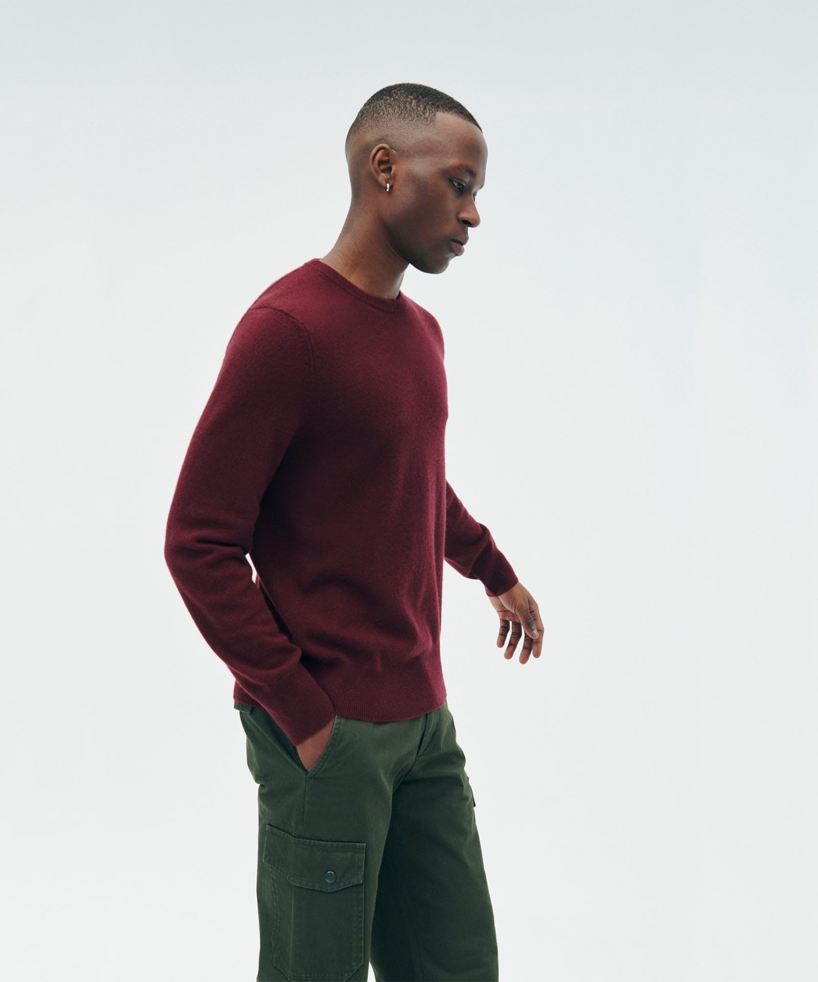 NAADAM The Original Cashmere Crewneck Sweater,Merlot,XL