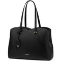 LOVEVOOK Laptop Tote Bag for Women, Work Bags Laptop Bag Teacher Tote Bag, Leather Computer Bag Large Purses Handbag Professional Briefcase, Black, Fits 15.6 Inch Laptop, Black