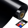 12" x 14FT Black Vinyl - Glossy Black Permanent Vinyl with PET Backing [Easier Weed Never Residue], Permanent Adhesive for Cutting Machine, Party Decoration, Car Decal, Signs, Scrapbooking
