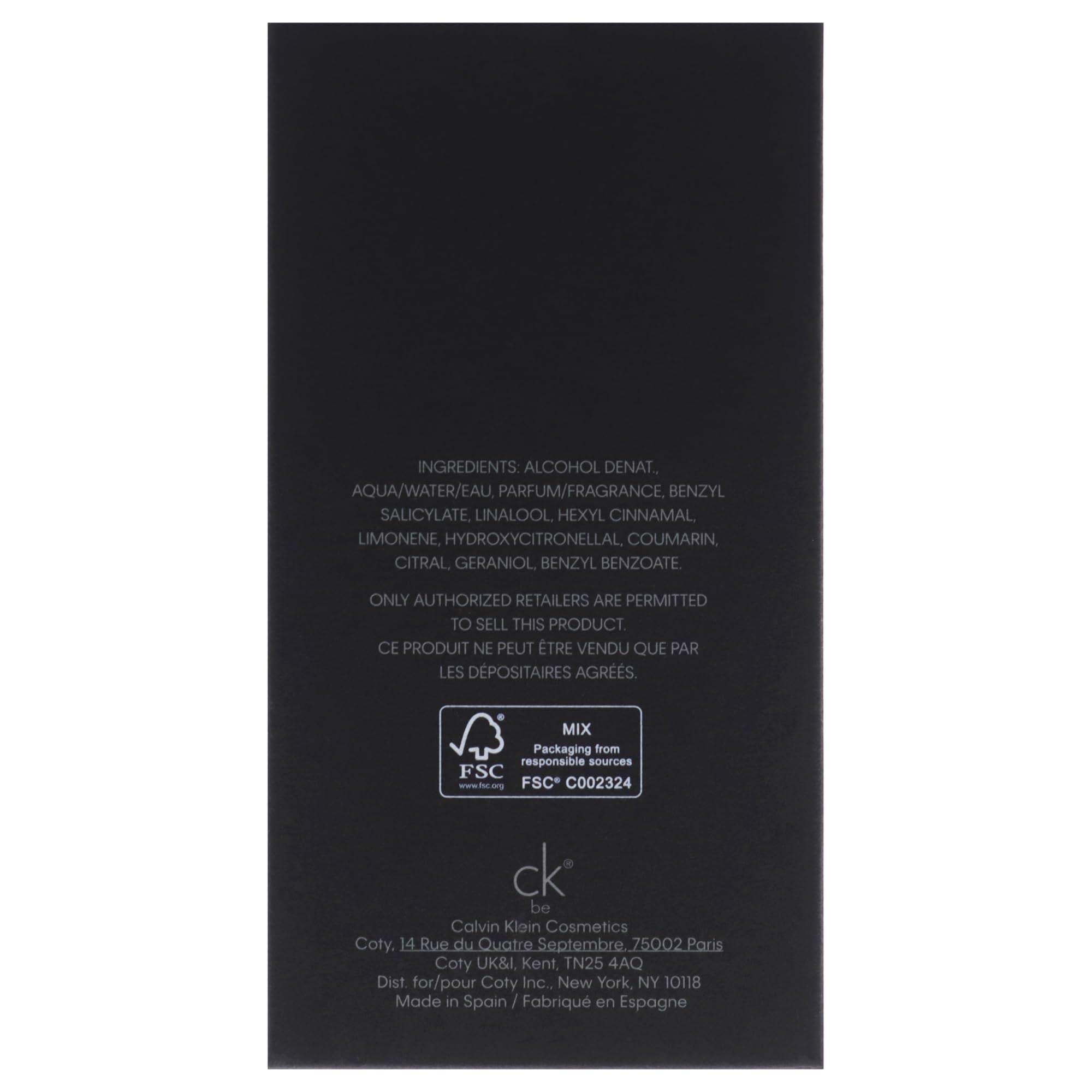 Calvin Klein Ck Be Eau de Toilette 3.3 fl oz
