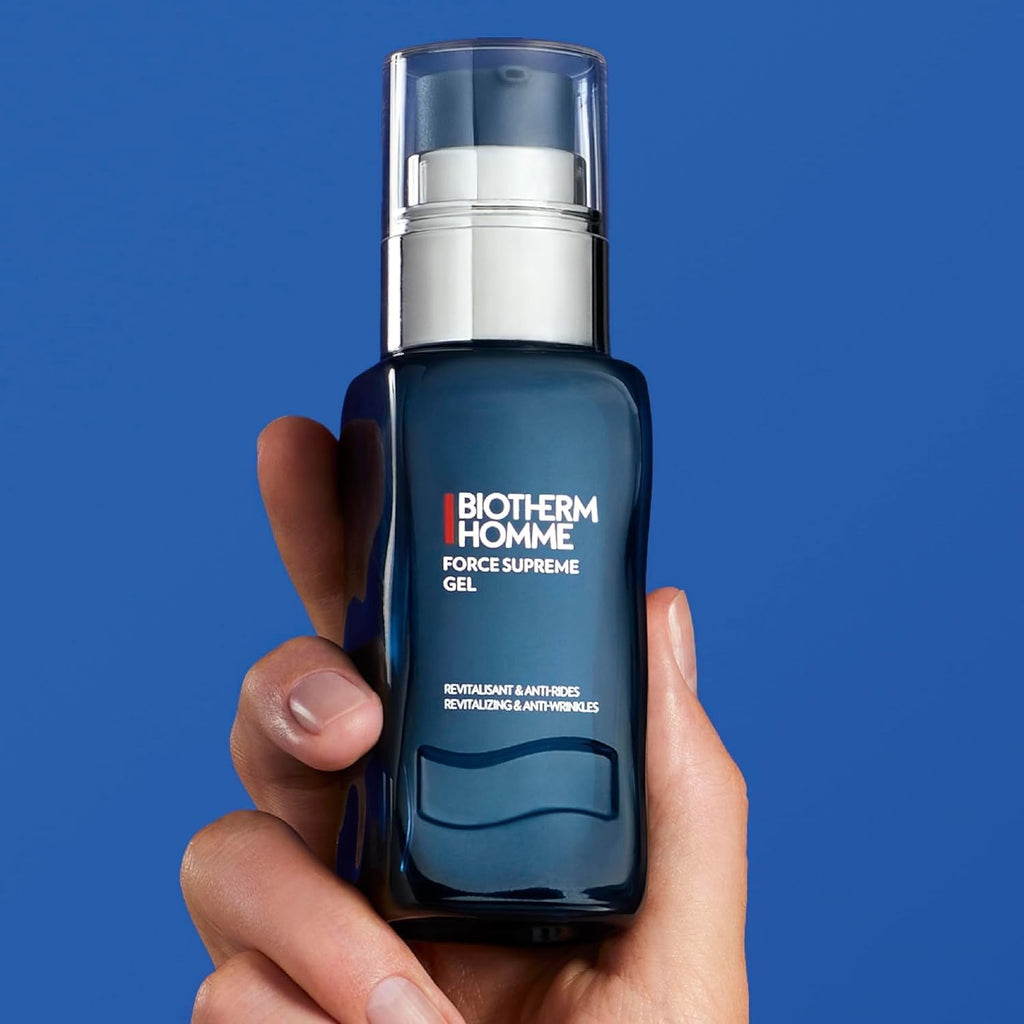 Biotherm Homme Force Supreme Gel, a Revitalizing & Anti-Aging Gel Cream for Men with Pro-Xylane and Blue Algae for Firmer Skin and Suppler Skin, Anti-Aging Skincare, 1.7 Fl. Oz.
