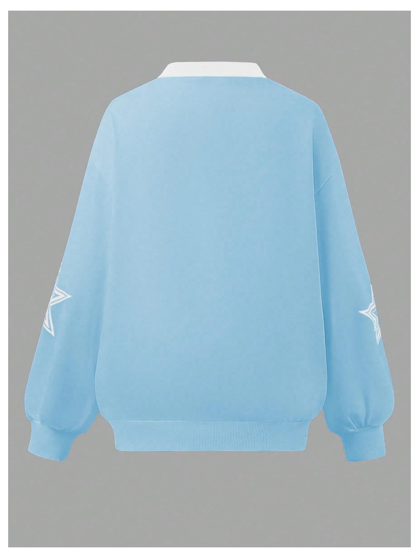 WDIRARA Girl's 2 Piece Jersey Shirt and Sweatpants Outfits Number Graphic Long Sleeve Sweatshirt Set Streetwear Tracksuit Blue 8Y