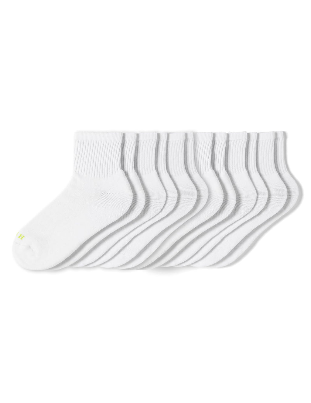 HUE Women's Mini Crew Sock 6 Pair Pack, Mini Crew Socks for Women, White