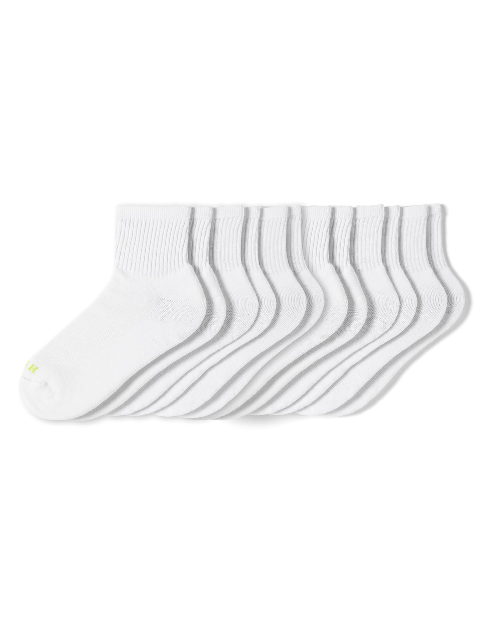 HUE Women's Mini Crew Sock 6 Pair Pack, Mini Crew Socks for Women, White