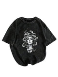 SOLY HUX Women's Graphic Grunge Vintage T Shirts Short Sleeve Summer Cool Tops Hip Hop Outfit Streetwear Black Graphic Small