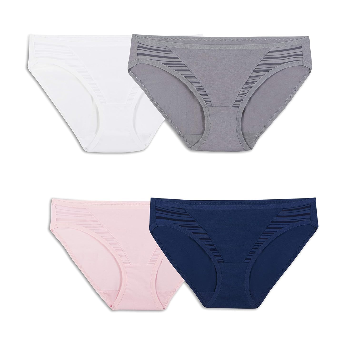Fruit Of The Loom Womens Breathable Underwear, Moisture Wicking Keeps You Cool & Comfortable, Available Plus Size Bikini, Coolblend - Bikini - 4 Pack - Colors May Vary, 7 US