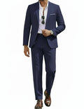 COOFANDY Men's 2 Piece Suits Classic Fit 2 Button Casual Suits Sets Blazer Jacket and Dress Pants for Wedding Business Prom Navy Blue