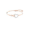 Swarovski Hyperbola Women's Bangle Bracelet with a Rose-Gold Tone Plated Bangle, Clear Crystals and Lobster Clasp