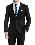 Pacific Perfect Mens Suit Tuxedo for Men Slim Fit 2 Piece Black Tuxedo Classic Fit Suit Jacket with Stretch Fabric for Business, Wedding, Prom, Party (Regular, 42R)