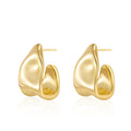 Amicon Gold Earrings for Women,14k Gold Plated Chunky Stud Earrings Statement, Cute Hypoallergenic Trendy Jewelry Gifts, Square-GD