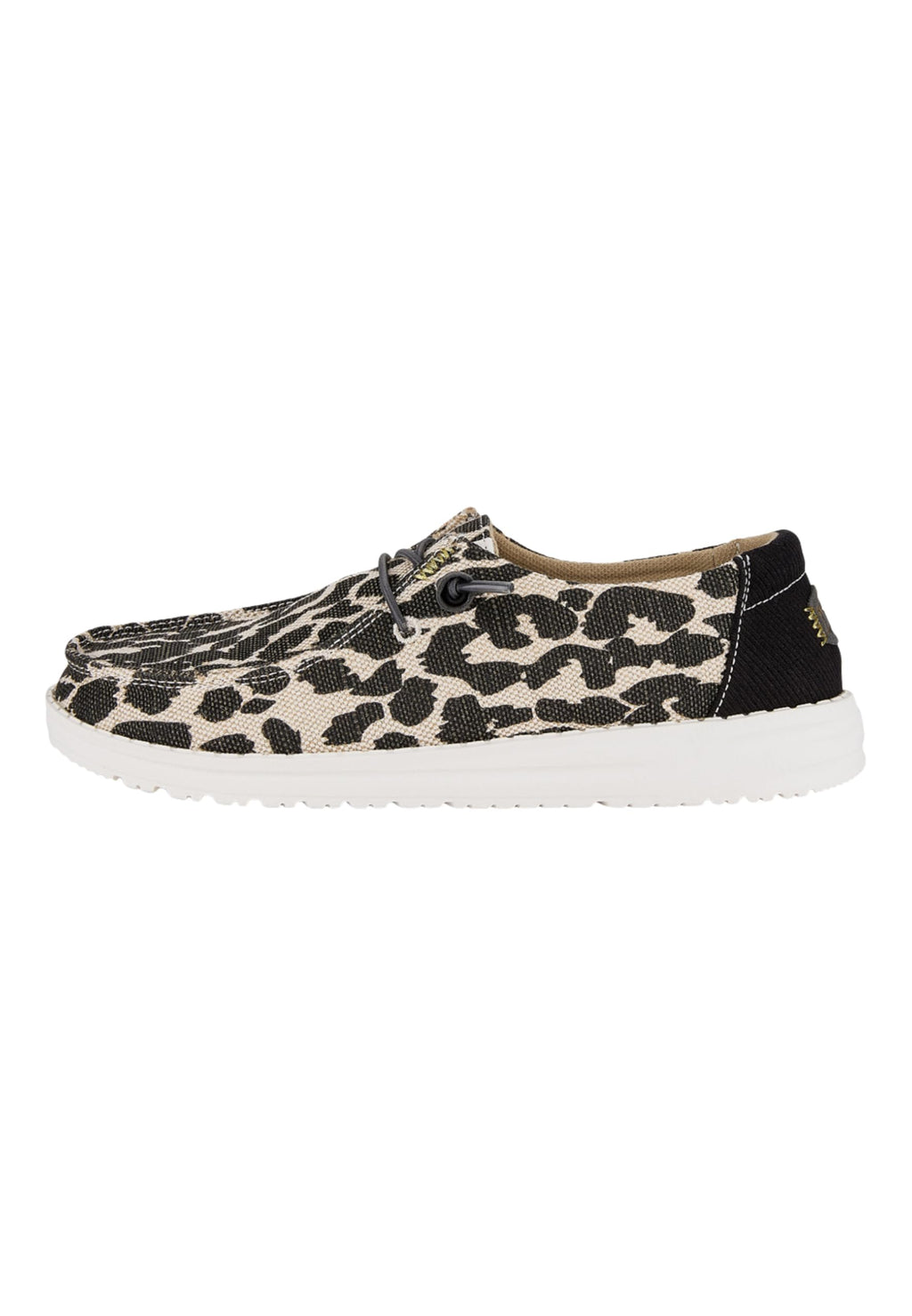 HEYDUDE Women's Wendy Leopard Sparkle Tan Size 8 | Women's Shoes | Women's Slip On Loafers | Comfortable & Light-Weight