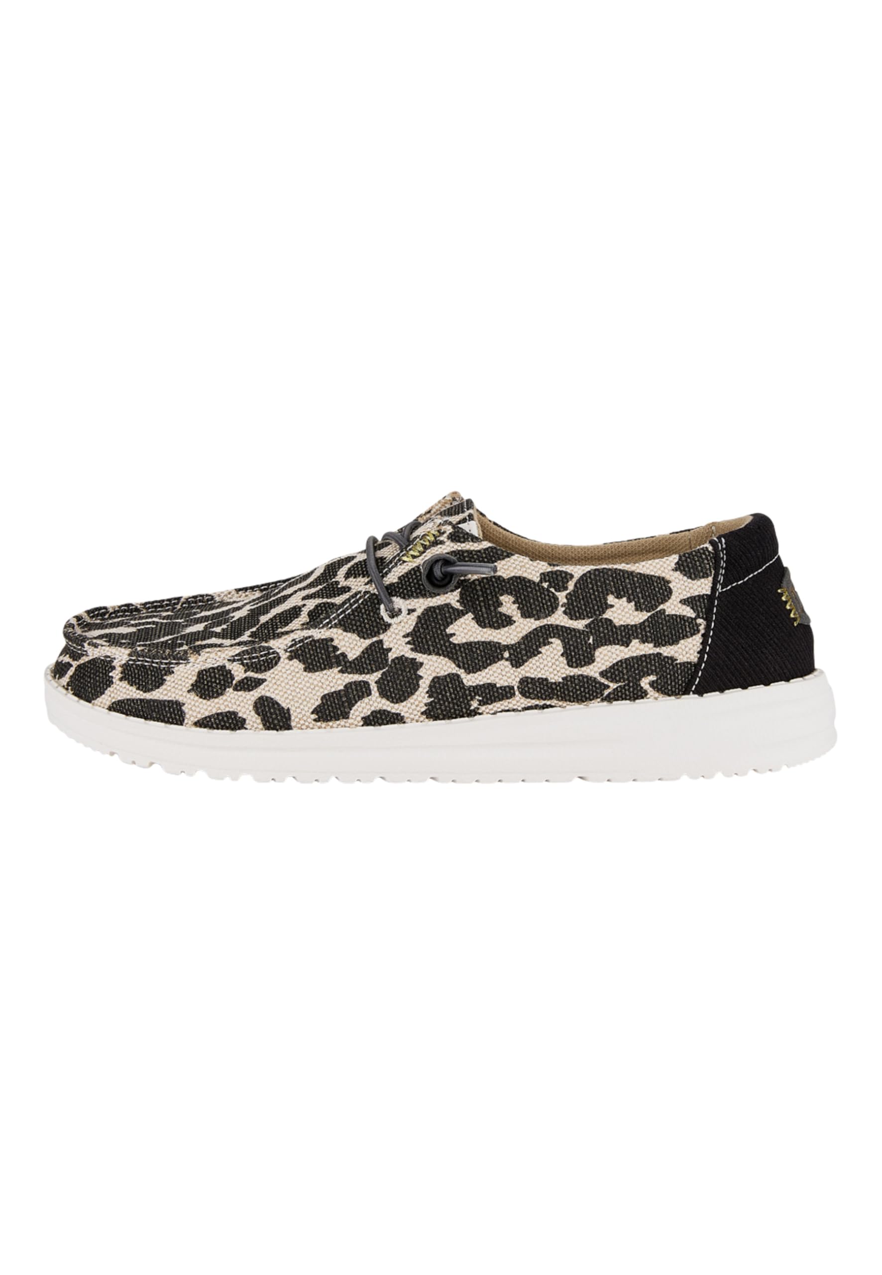 HEYDUDE Women's Wendy Leopard Sparkle Tan Size 8 | Women's Shoes | Women's Slip On Loafers | Comfortable & Light-Weight