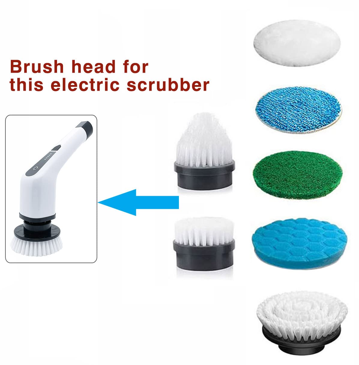 MGLSDeet Electric Spin Scrubber 7Pcs Replacement Brush Heads Kit, for MGLSDeet ANS8050/8051/8052 SXT168 Electric Cleaning Brush