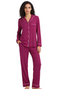 HEARTNICE Womens Pajama Set, Soft Long Sleeve Pajamas & Long Pants with Pockets, Button-up Sleepwear Lounge Pjs (Rose Pink, M)