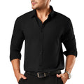 BEFRIED Dress Shirts for Men Big and Tall(Size XL Big-6XL Big Tall) Button Down Long Sleeve Tuxedo Black Shirts Business Casual Collared Shirt