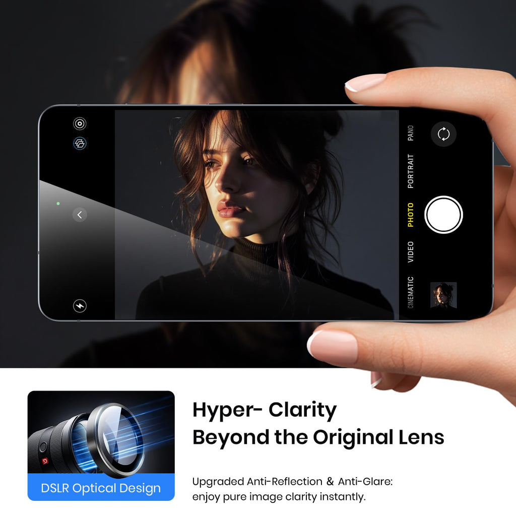 Hoerrye for Samsung Galaxy S26 Ultra Camera Lens Protector - [Top 9H+ Tempered Glass - 12FT Military Grade] Case Friendly Invisible Fit Camera Screen Protector Cover Accessories,Black