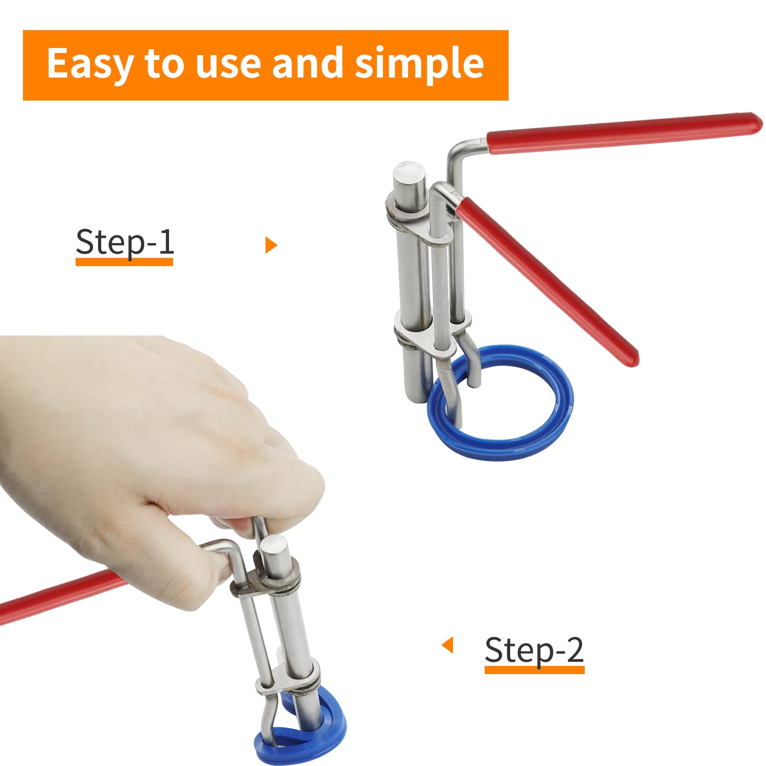 Mejiao Seal Installer Kit 3pc Seal Installation Tool Large, Medium and Small Hydraulic Cylinder Seal Tool Hydraulic Cylinder Tools With Rubber Protection Handle