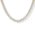 PAVOI 14K Yellow Gold Plated Graduated Tennis Necklaces for Women - Cubic Zirconia Tennis Necklace for Brides & Bridesmaids - Simulated Diamond Chain Trendy Wedding Jewelry - 18 Inches
