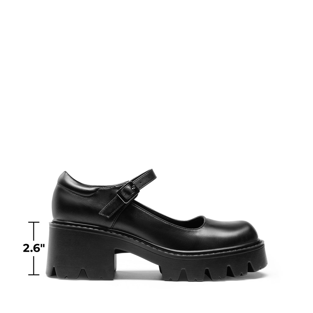 DREAM PAIRS Women's Mary Janes Shoes Platform Dress Low Heel Chunky Pumps Round Toe Ankle Strap Pumps Shoes Oxfords Esther,Size 10,Black-Pu,SDPU2346