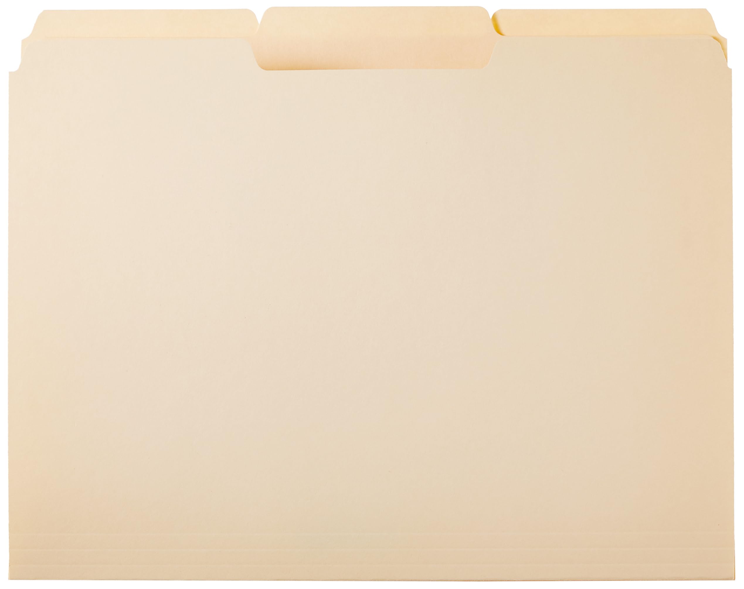 Amazon Basics Sturdy File Folders with Reinforced Tabs for Filing and Organization, 1/3-Cut Tab, Assorted Positions, Letter Size, 8.5x11 inches, Manila, 100-Pack